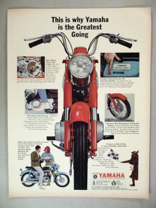 Yamaha Motorcycle Print Ad - 1965 Santa Barbara 125