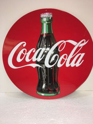 Collectible Coca - Cola Embossed Bottle Sign Vintage Style Metal Tin 14 " Red