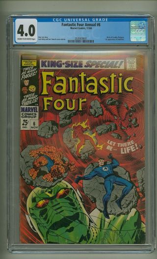 Fantastic Four Annual 6 (cgc 4.  0) C - O/w; Franklin Richards; Annihilus (c 24502)
