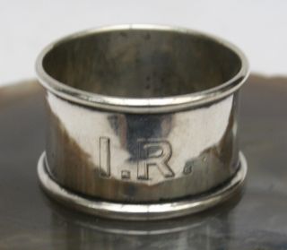 Antique Sterling Silver Monogrammed Napkin Ring Hallmarked Birmingham 1906