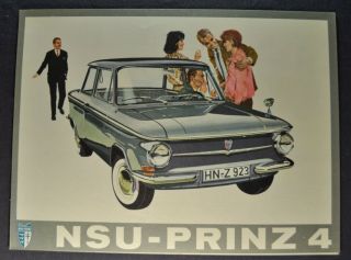 1962 - 1963 Nsu Prinz 4 Sales Brochure Folder