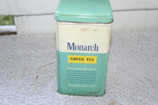 Antique Vintage Monarch Lion Green Tea Metal Tin Metal Can Sign 2