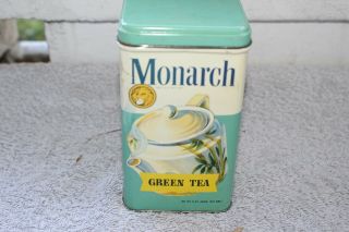 Antique Vintage Monarch Lion Green Tea Metal Tin Metal Can Sign 3