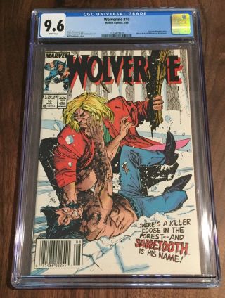 Wolverine 10 Cgc 9.  6,  White Pages Sabretooth Battle