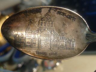 Antique Sterling Silver Souvenir Spoon Corn Palace Sioux City Iowa - Indian Head