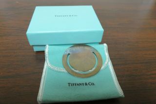 Vintage Tiffany & Co Sterling Silver 925 Round Bookmark Clip 1999 No Monogram