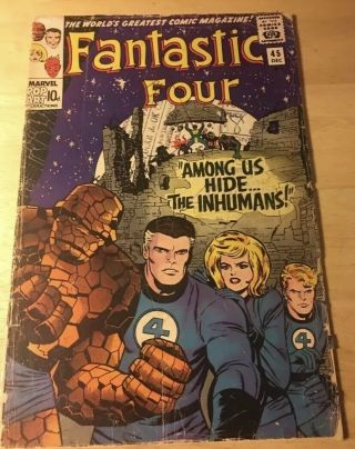 Fantastic Four 45 (dec 1965,  Marvel) Inhumans 1st Appearance Key Issue