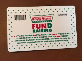 Krispy Kreme Fundraising Bogo Card Does Not Exp Buy 1 Dozen & Get1 Dozen