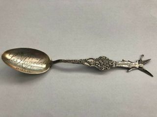 1904 Los Angeles California Souvenir Spoon Sterling Silver 6 Inches Rare