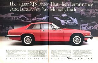 1990 Jaguar Xj - S Xjs Coupe Photo High Performance & Luxury 2 - Page Promo Print Ad