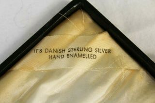 Set 6 Antique/Vtg MEKA Denmark Sterling Silver/Enamel Demi - Tasse Spoons 5