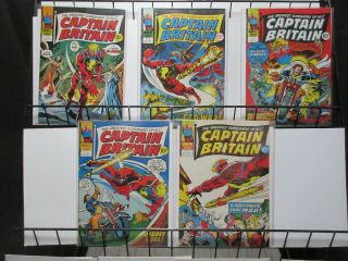 Captain Britain (marvel 1977) 35 - 39 Uk Stories B&w,  Reprints Ff Fury