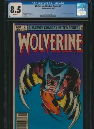 Wolverine Limited Series 2 Marvel 1982 Cgc 8.  5 Claremont 1st Yukio Nr.  99 Bid