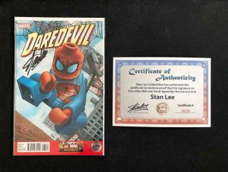 Daredevil 31 Lego Variant Signed By Stan Lee Spider - Man 1 Mark Waid Sdcc Samnee