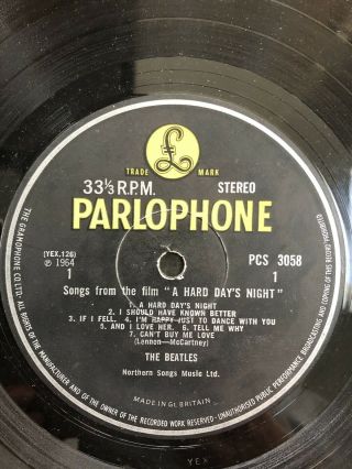 The Beatles A Hard Days Night Stereo Vinyl LP 3