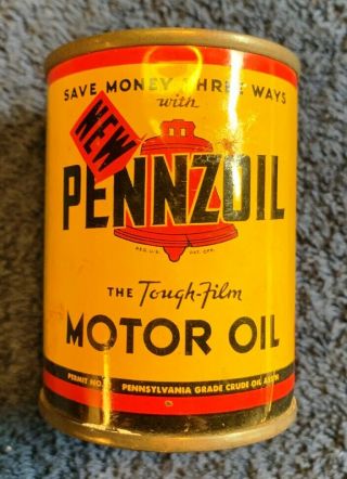 Vintage Pennzoil Motor Oil Miniature Tin Can Bank,  Lee Dyer Boone,  Iowa
