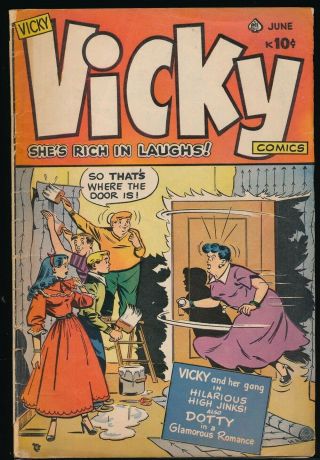 Vicky Comics No.  5 1949 Ace Magazines Teen Comic Book 3.  0 Dotty Good Girl Art