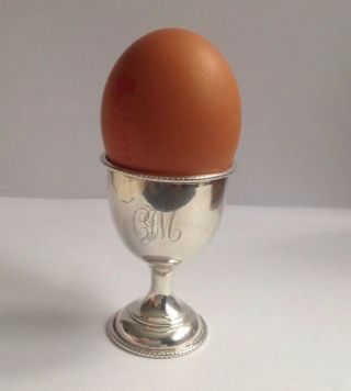 Top Quality Antique Hallmarked 1931 Gilt Lined Solid Silver Egg Cup By A.  J.  B. 2