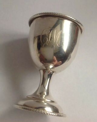 Top Quality Antique Hallmarked 1931 Gilt Lined Solid Silver Egg Cup By A.  J.  B. 5