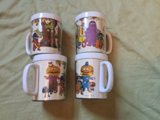 Mcdonalds Plastic Cup Vintage Characters 1978 Rare 4 Cups