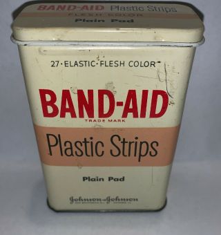 Vintage Johnson And Johnson Band - Aid Brand Sheer Strips Tin