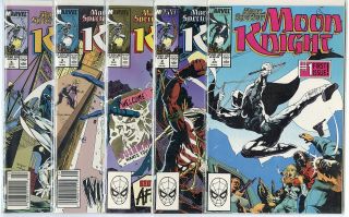 Marc Spector,  Moon Knight 1 - 15 Complete Run Avg.  Nm 9.  4 Marvel 1989