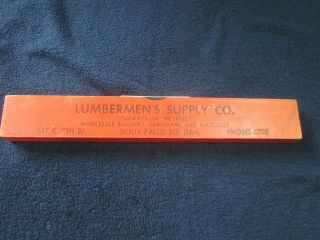 Vintage Red 12 " Wooden Level With Lumbermens 