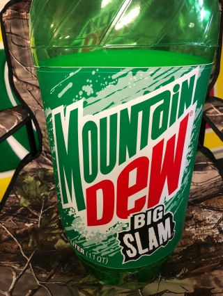 Mountain Dew BIG SLAM 1liter inflatable bottle holds air MAN CAVE over 2’ tall 3