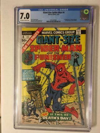 Giant - Size Spider - Man 4 Cgc 7.  0 Off - White To White 3rd Punisher Appearance