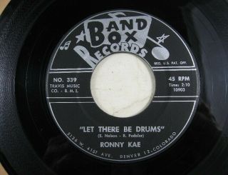 Vintage 45 Record Band Box Ronny Kae Drums Fell Off A Cliff Let There Be Drums D