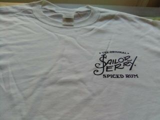 Sailor Jerry Spiced Rum Xl White Promo T - Shirt Black Logo