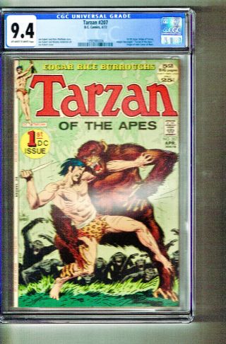 Tarzan Of The Apes 207 Cgc 9.  4 Dc Comics 1972 Origin John Carter 1st Dc Issue