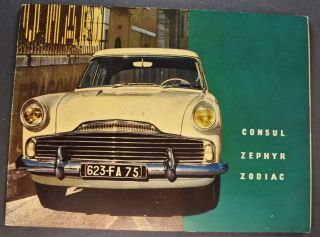 1958 Consul Zephyr Zodiac English Ford Brochure Us Market 58