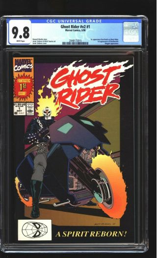 Ghost Rider 1 Cgc 9.  8 Nm/mint 1st Danny Ketch Mark Texeira Cover Marvel 1990