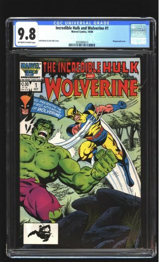 Incredible Hulk And Wolverine 1 Cgc 9.  8 Nm/mint Reprints Hulk 181 Marvel 1986