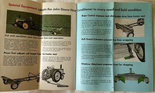 Vintage 1958 JOHN DEERE Hay Conditioner Farm Equipment Sales Brochure 3