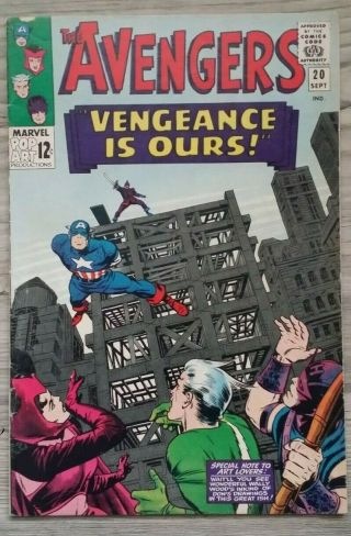 Marvel Comics Avengers 20 Silver Age (1965) Comic Jack Kirby Stan Lee