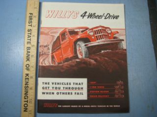 Vintage 1950s Booklet Brochure,  Willys Overland 4 - Wheel Drive,  Jeeps,  Truck,  Van