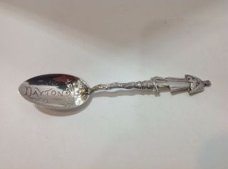 Sterling Silver Souvenir Spoon.  Figure Civil War Soldier.  Dayton Ohio