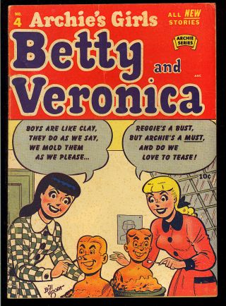 Archie’s Girls Betty And Veronica 4 Pre - Code Golden Age Comic 1951 Vg,
