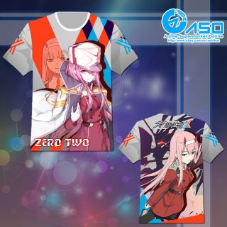 Summer Anime T Shirt Darling In The Franxx Zero Two Unisex Short Casual Tee Tops