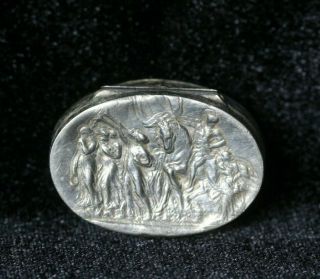 Vintage Sterling Silver Embossed Man on Horse & Women Pill Patch Box 2
