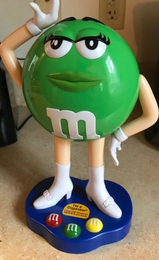 Collectible 2012 M And M Candy Dispenser Green 9 Inches