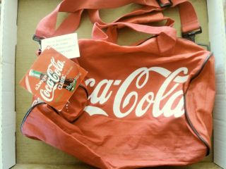 Nwt Nos 1997 Coca - Cola Nylon Duffle Gym Bag Coke Bear Everything Kids Soda Pop