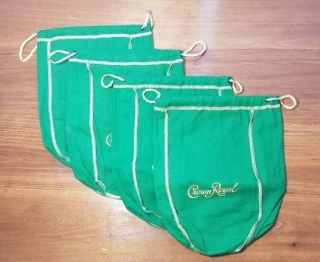 4 Crown Royal Bags Green