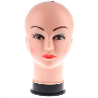 Pvc Female Bald Mannequin Head Model Wig Making Hat Glasses Display Stand 2