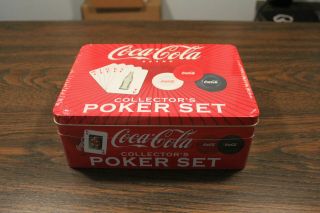 Coca - Cola Collector’s Poker Set 80each Red,  White & Black Poker Chips & 1 Deck
