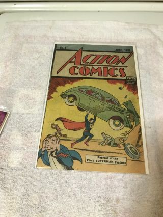 Superman Action Comics 1 1938 Reprint Safeguard Issue 1976