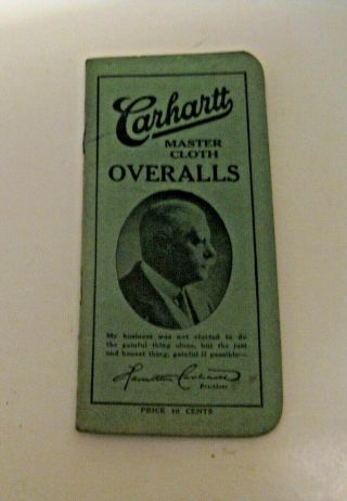 Antique Carhartt Master Cloth Overalls Clothing Company Advertising & Notebook