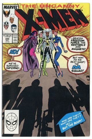 X - Men 244 Nm 9.  4 White Pages 1st App.  Jubilee Marvel 1989